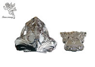 Coin de cercueil en plastique argenté avec des barres d'acier, vente en gros européenne de matériel de cercueil de style