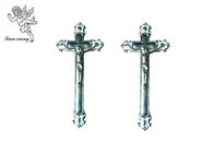 Le crucifix en plastique argenté de cercueil a enterré 44,8 la taille décorative du × 20,8 cm pour le couvercle de cercueil