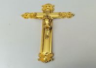 crucifix funèbre ornemental en plastique d'or de 44.8×20.8cm