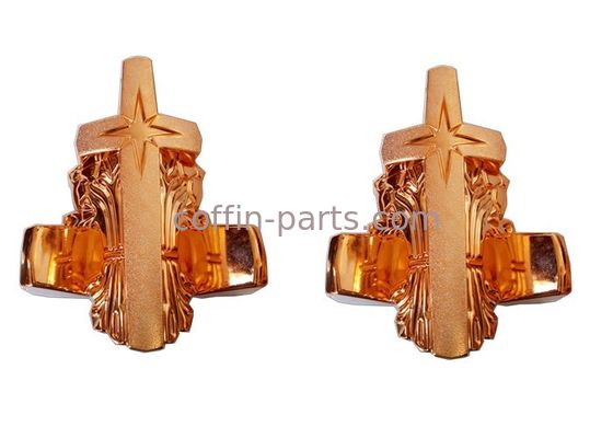 Copper Funeral Coffin Parts Sun And Star Pattern Plastic Coffin Fitting