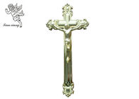 Taille funèbre 44.8×20.8cm, croix en plastique d'or de crucifix de croix ornementale de Jésus de cercueil