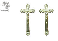 Taille funèbre 44.8×20.8cm, croix en plastique d'or de crucifix de croix ornementale de Jésus de cercueil