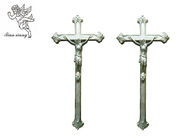 Croix pp de cercueil couleur argentée/de cuivre de crucifix funèbre décoratif de Jésus, matérielle