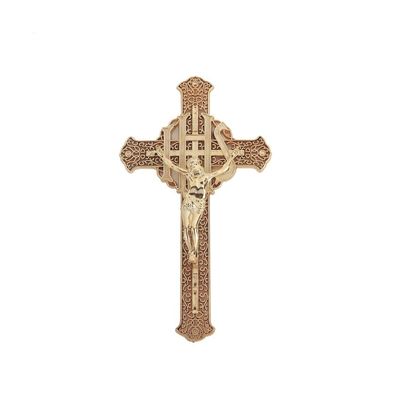 Couleur croisée d'or de crucifix pp de Jésus 3# de cercueil matériel croisé du cercueil