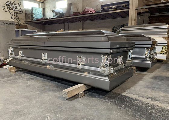 Metal Stainless Steel Casket Customizable Interior For Funeral Handle