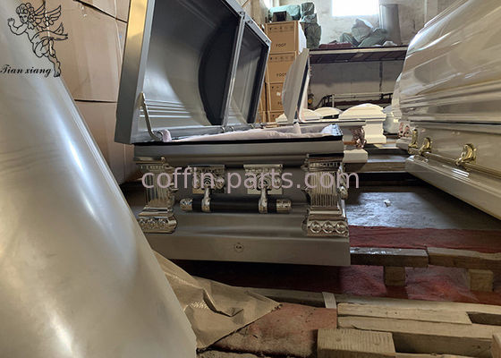 Elegant Metal Casket Rectangle shape With Metal Handle Decorable