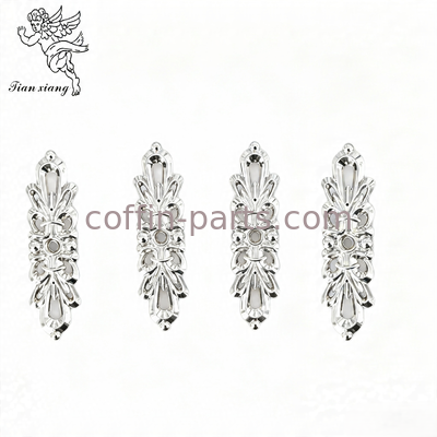 Long Vertical Floral Carved Electroplated Plastic Bracket Of Funeral Coffin Decoration Hardware Suppliers