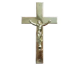× en plastique de la taille 24 de crucifix de cercueil de Jésus de couleur argentée 14 cm pour le cercueil funèbre
