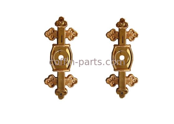 Forme pâle de croix de décoration de surface de parenthèse de cercueil d'or pour la vis de cercueil